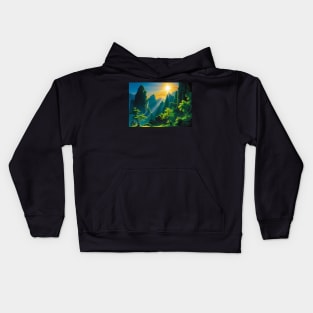 Sunlight Streaming Down on a Green Valley Kids Hoodie